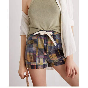 Anthropologie Pilcro Heirloom Tie-Dye Plaid Shorts Drawstring 3" sz S